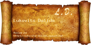 Lukovits Dalida névjegykártya